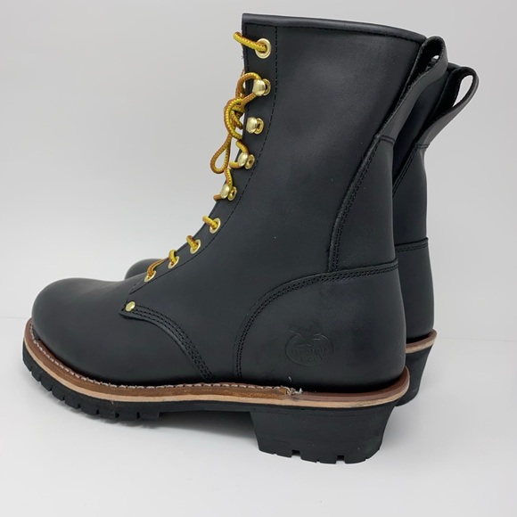 Georgia Boot Men's Logger 8" Black Non Steel-Toe Work Oily Black 12 WIDE New - Picture 3 of 7